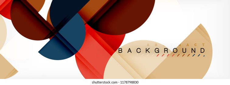 Modern geometrical abstract background - circles. Business or technology presentation design template, brochure or flyer pattern, or geometric vector web banner