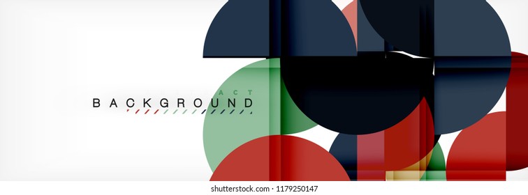 Modern geometrical abstract background - circles. Business or technology presentation design template, brochure or flyer pattern, or geometric vector web banner