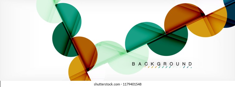 Modern geometrical abstract background - circles. Business or technology presentation design template, brochure or flyer pattern, or geometric vector web banner