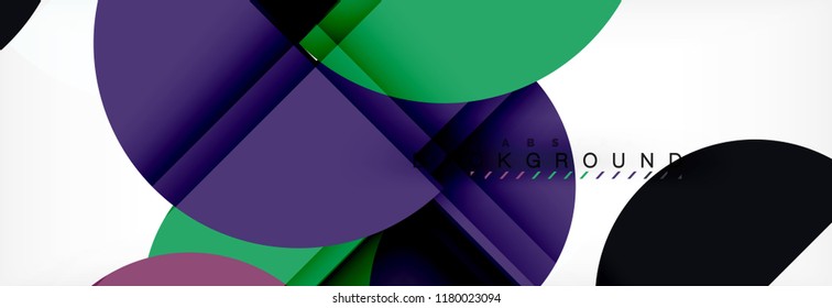 Modern geometrical abstract background - circles. Business or technology presentation design template, brochure or flyer pattern, or geometric vector web banner