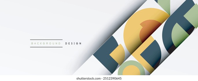Fundo abstrato geométrico moderno - círculos. Design de apresentação de negócios ou tecnologia