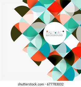 Fondo abstracto geométrico moderno - círculos. Plantilla de diseño de presentación comercial o tecnológica, patrón de folleto o folleto, o banner web geométrico