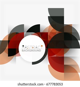 Fondo abstracto geométrico moderno - círculos. Plantilla de diseño de presentación comercial o tecnológica, patrón de folleto o folleto, o banner web geométrico