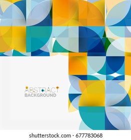 Modern geometrical abstract background - circles. Business or technology presentation design template, brochure or flyer pattern, or geometric web banner