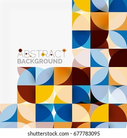 Fondo abstracto geométrico moderno - círculos. Plantilla de diseño de presentación comercial o tecnológica, patrón de folleto o folleto, o banner web geométrico