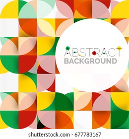 Fondo abstracto geométrico moderno - círculos. Plantilla de diseño de presentación comercial o tecnológica, patrón de folleto o folleto, o banner web geométrico