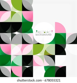 Fondo abstracto geométrico moderno - círculos. Plantilla de diseño de presentación comercial o tecnológica, patrón de folleto o folleto, o banner web geométrico