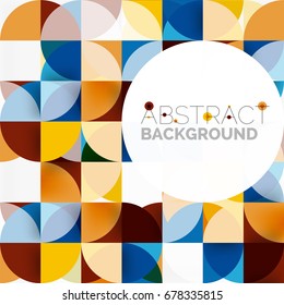 Fondo abstracto geométrico moderno - círculos. Plantilla de diseño de presentación comercial o tecnológica, patrón de folleto o folleto, o banner web geométrico