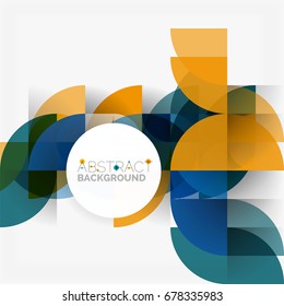 Modern geometrical abstract background - circles. Business or technology presentation design template, brochure or flyer pattern, or geometric web banner