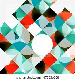 Fondo abstracto geométrico moderno - círculos. Plantilla de diseño de presentación comercial o tecnológica, patrón de folleto o folleto, o banner web geométrico