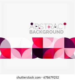 Fondo abstracto geométrico moderno - círculos. Plantilla de diseño de presentación comercial o tecnológica, patrón de folleto o folleto, o banner web geométrico