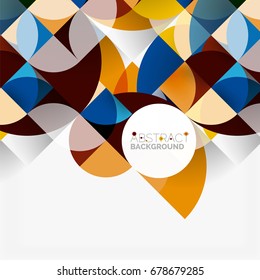 Modern geometrical abstract background - circles. Business or technology presentation design template, brochure or flyer pattern, or geometric web banner