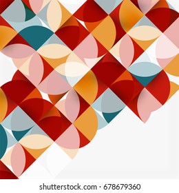Fondo abstracto geométrico moderno - círculos. Plantilla de diseño de presentación comercial o tecnológica, patrón de folleto o folleto, o banner web geométrico