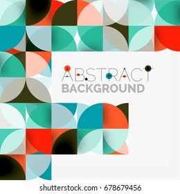 Fondo abstracto geométrico moderno - círculos. Plantilla de diseño de presentación comercial o tecnológica, patrón de folleto o folleto, o banner web geométrico