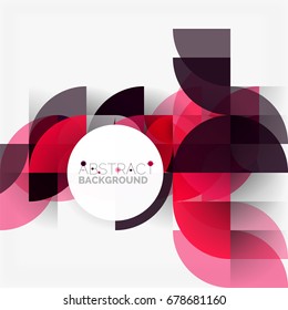 Modern geometrical abstract background - circles. Business or technology presentation design template, brochure or flyer pattern, or geometric web banner