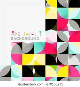 Modern geometrical abstract background - circles. Business or technology presentation design template, brochure or flyer pattern, or geometric web banner