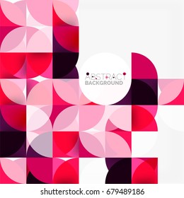 Fondo abstracto geométrico moderno - círculos. Plantilla de diseño de presentación comercial o tecnológica, patrón de folleto o folleto, o banner web geométrico