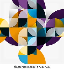 Modern geometrical abstract background - circles. Business or technology presentation design template, brochure or flyer pattern, or geometric web banner