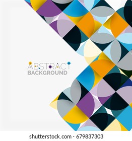 Fondo abstracto geométrico moderno - círculos. Plantilla de diseño de presentación comercial o tecnológica, patrón de folleto o folleto, o banner web geométrico