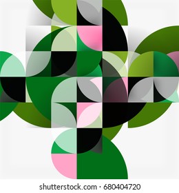 Fondo abstracto geométrico moderno - círculos. Plantilla de diseño de presentación comercial o tecnológica, patrón de folleto o folleto, o banner web geométrico