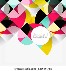 Fondo abstracto geométrico moderno - círculos. Plantilla de diseño de presentación comercial o tecnológica, patrón de folleto o folleto, o banner web geométrico
