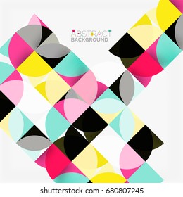 Modern geometrical abstract background - circles. Business or technology presentation design template, brochure or flyer pattern, or geometric web banner