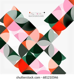 Fondo abstracto geométrico moderno - círculos. Plantilla de diseño de presentación comercial o tecnológica, patrón de folleto o folleto, o banner web geométrico
