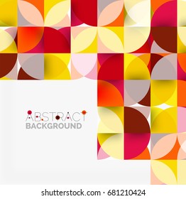 Fondo abstracto geométrico moderno - círculos. Plantilla de diseño de presentación comercial o tecnológica, patrón de folleto o folleto, o banner web geométrico