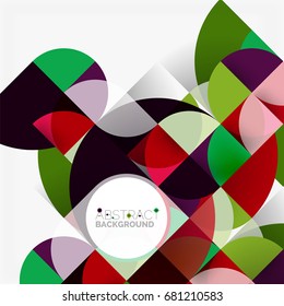 Modern geometrical abstract background - circles. Business or technology presentation design template, brochure or flyer pattern, or geometric web banner
