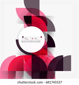 Fondo abstracto geométrico moderno - círculos. Plantilla de diseño de presentación comercial o tecnológica, patrón de folleto o folleto, o banner web geométrico