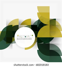 Fondo abstracto geométrico moderno - círculos. Plantilla de diseño de presentación comercial o tecnológica, patrón de folleto o folleto, o banner web geométrico