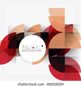 Fondo abstracto geométrico moderno - círculos. Plantilla de diseño de presentación comercial o tecnológica, patrón de folleto o folleto, o banner web geométrico
