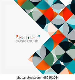 Fondo abstracto geométrico moderno - círculos. Plantilla de diseño de presentación comercial o tecnológica, patrón de folleto o folleto, o banner web geométrico