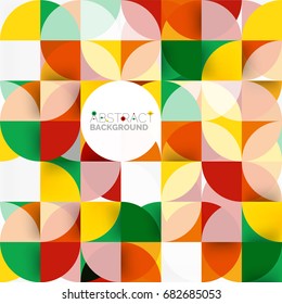 Fondo abstracto geométrico moderno - círculos. Plantilla de diseño de presentación comercial o tecnológica, patrón de folleto o folleto, o banner web geométrico