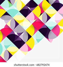 Fundo abstrato geométrico moderno - círculos. Modelo de design, brochura ou padrão de folheto, ou banner web geométrico