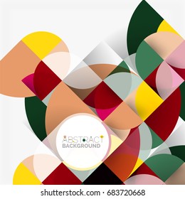 Modern geometrical abstract background - circles. Business or technology presentation design template, brochure or flyer pattern, or geometric web banner