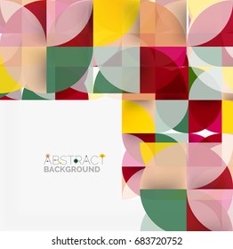 Modern geometrical abstract background - circles. Business or technology presentation design template, brochure or flyer pattern, or geometric web banner