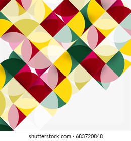 Fondo abstracto geométrico moderno - círculos. Plantilla de diseño de presentación comercial o tecnológica, patrón de folleto o folleto, o banner web geométrico