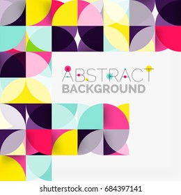 Modern geometrical abstract background - circles. Business or technology presentation design template, brochure or flyer pattern, or geometric web banner