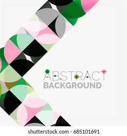 Modern geometrical abstract background - circles. Business or technology presentation design template, brochure or flyer pattern, or geometric web banner
