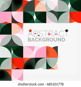 Fondo abstracto geométrico moderno - círculos. Plantilla de diseño de presentación comercial o tecnológica, patrón de folleto o folleto, o banner web geométrico