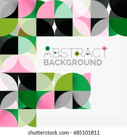 Fondo abstracto geométrico moderno - círculos. Plantilla de diseño de presentación comercial o tecnológica, patrón de folleto o folleto, o banner web geométrico