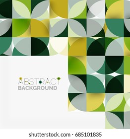 Fondo abstracto geométrico moderno - círculos. Plantilla de diseño de presentación comercial o tecnológica, patrón de folleto o folleto, o banner web geométrico