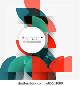 Modern geometrical abstract background - circles. Business or technology presentation design template, brochure or flyer pattern, or geometric web banner
