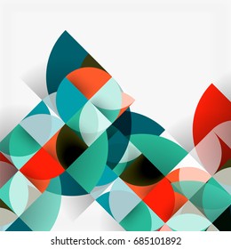 Fondo abstracto geométrico moderno - círculos. Plantilla de diseño de presentación comercial o tecnológica, patrón de folleto o folleto, o banner web geométrico