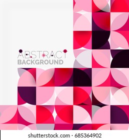 Modern geometrical abstract background - circles. Business or technology presentation design template, brochure or flyer pattern, or geometric web banner