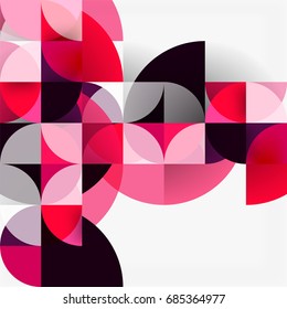 Modern geometrical abstract background - circles. Business or technology presentation design template, brochure or flyer pattern, or geometric web banner