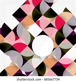 Modern geometrical abstract background - circles. Business or technology presentation design template, brochure or flyer pattern, or geometric web banner