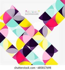 Fondo abstracto geométrico moderno - círculos. Plantilla de diseño de presentación comercial o tecnológica, patrón de folleto o folleto, o banner web geométrico