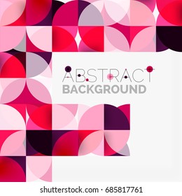Fondo abstracto geométrico moderno - círculos. Plantilla de diseño de presentación comercial o tecnológica, patrón de folleto o folleto, o banner web geométrico